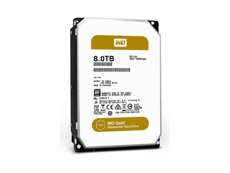 WD8002FRYZ  HDD Server WD Gold WD8002FRYZ (3.5'', 8ТB, 128Mb, 7200rpm, SATA6G 512E/ 4K)