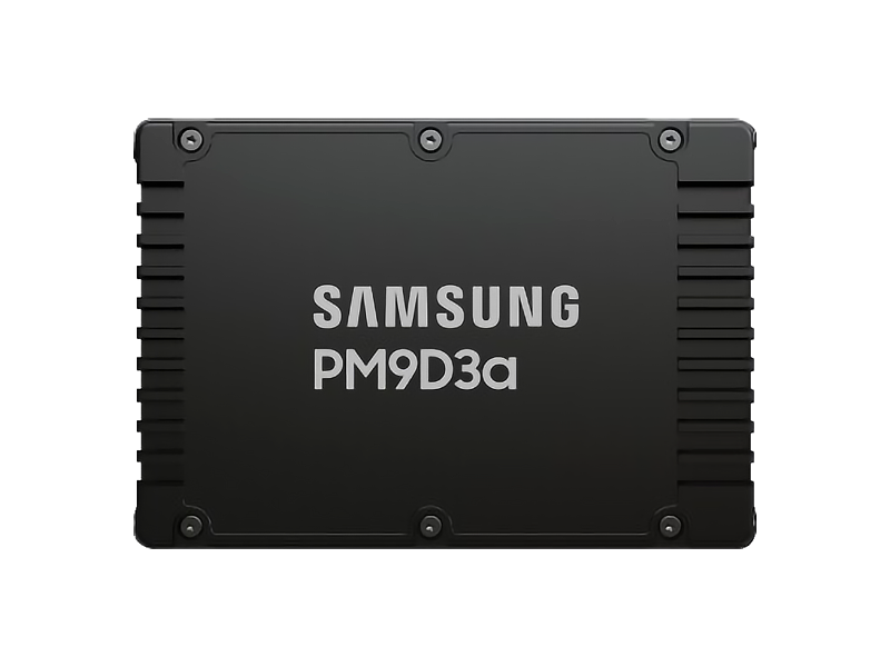 MZWL63T8HFLT-00AW7  Samsung SSD PM9D3a, 3840GB, U.3 (2.5'' 15mm), NVMe, PCIe 5.0 x4, 3D TLC, R/ W 12000/ 6000MB/ s, IOPs 2 000 000/ 250 000, TBW 7008, DWPD 1