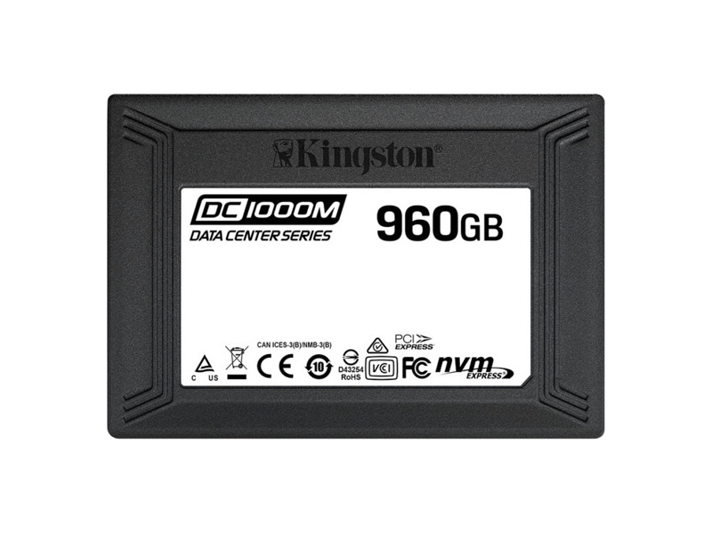 SEDC1000M/960G  Kingston Server SSD 960GB DC1000M U.2, 2.5'', PCIe NVMe Gen3 x4, 3D TLC (1 DWPD/ 5 лет)
