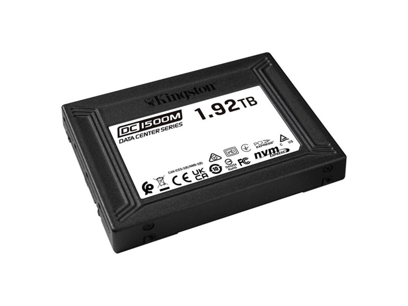 SEDC1500M/1920G  Kingston Enterprise SSD 1920GB DC1500M U.2 PCIe NVMe 3D TLC, R/ W 3300/ 2700MB/ s, IOPs 510 000/ 220 000, 3500TBW, DWPD 1 (5 лет)