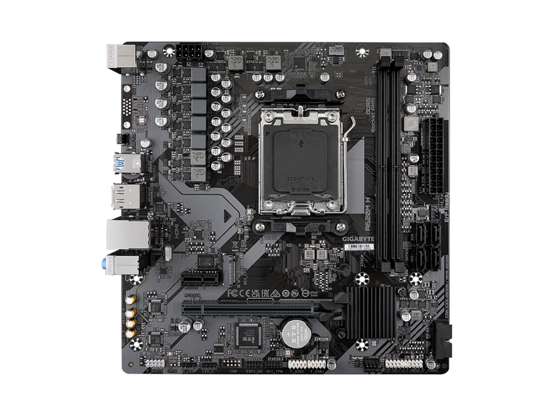A620M H  Материнская плата GIGABYTE A620M H/ microATX/ AMD Ryzen 7000/ 8000/ 9000/ A620 AM5/ 2xDIMM DDR5 5200 MHz/ 4xSATA 6G/ M.2 2580/ PCI-E Gen3/ PCI-E Gen4 x4/ x8/ x16/ 12xUSB/ HDMI/ DP/ RJ45