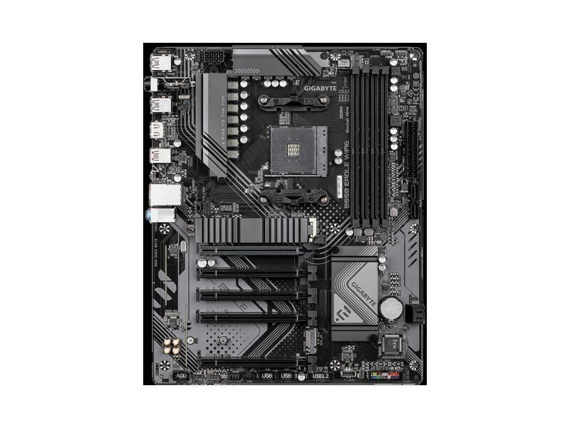 B550 EAGLE WIFI6  Motherboard Gigabyte B550 EAGLE WIFI6/ ATX/ AMD Ryzen 3000/ 3000G/ 4000G/ 5000/ 5000G/ AMD B550 AM4/ 4xDIMM DDR4 3200 MHz/ 4 x SATA 6G/ M.2/ PCI-E Gen3 x16/ PCI-E Gen4 x16/ 4xPCI-E Gen3/ 4 x USB 2.0/ USB 3.2 Gen 2 Type-A/ USB 3.2 Gen 1 Type-C/ HDMI/ RJ45