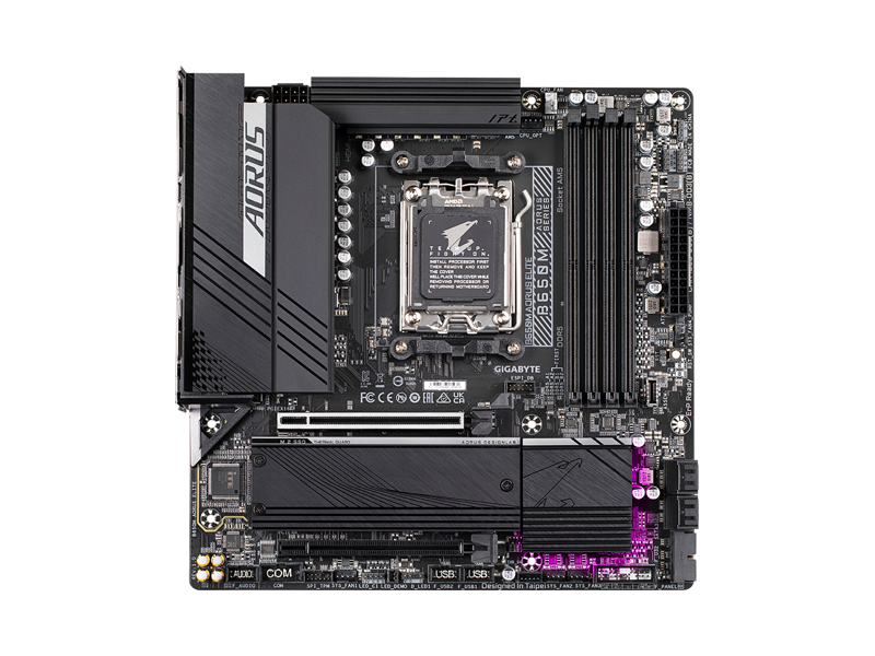 B650M AORUS ELITE Материнская плата Gigabyte B650M AORUS ELITE/ microATX/ AMD Ryzen 7000/ 8000/ 9000/ B650 AM5/ 4xDIMM DDR5 5200 MHz/ 4xSATA 6G/ 2xM.2 25110/ 22110/ 2580/ 2280/ PCI-E Gen4 x4/ PCI-E Gen4 x4/ x8/ x16/ 19xUSB/ HDMI/ DP/ RJ45
