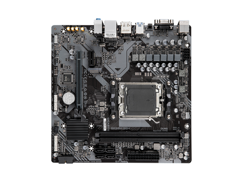 B650M S2H Материнская плата GIGABYTE AMD B650M S2H/ microATX/ AMD Ryzen 7000/ 8000/ 9000/ B650 AM5/ 2xDIMM DDR5 5200 MHz/ 4xSATA 6G/ M.2 2580/ 2280/ PCI-E Gen3/ PCI-E Gen4 x4/ x8/ x16/ 12xUSB/ HDMI/ DP/ RJ45