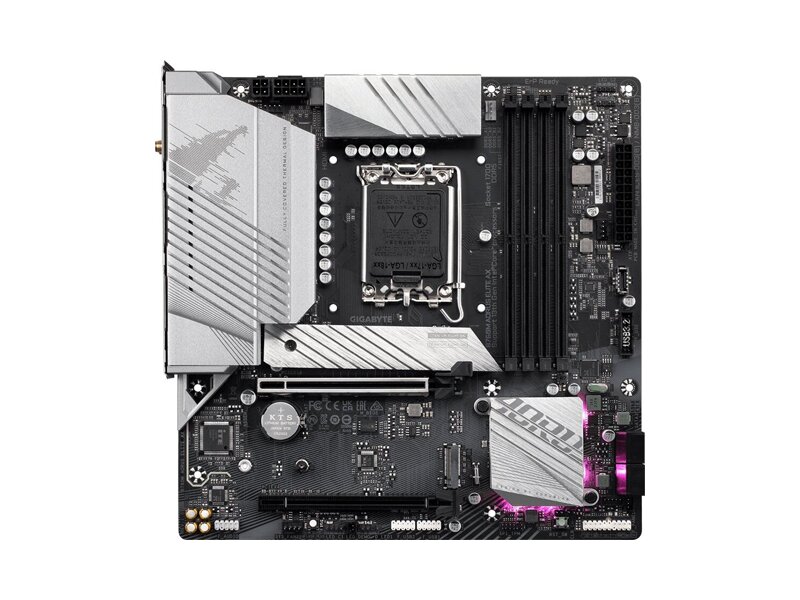 B760M AORUS ELITE AX  Материнская плата Gigabyte B760M AORUS ELITE AX/ microATX/ Intel Celeron/ Pentium 12/ 13/ 14th Gen/ B760 LGA1700/ 4xDIMM DDR5 4800 MHz/ 4xSATA 6G/ 2xM.2/ 2xPCI-E Gen4 x16/ Wi-Fi/ BT/ 16xUSB/ HDMI/ DP/ RJ45