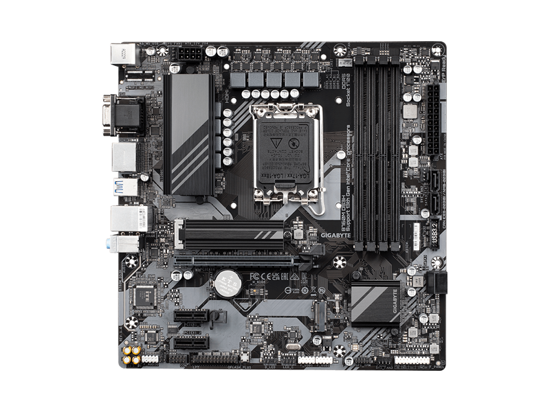 B760M DS3H  Материнская плата GIGABYTE B760M DS3H/ microATX/ Intel Celeorn/ Pentium Gold 12/ 13/ 14th Gen/ B760 LGA1700/ 4xDIMM DDR4 3200 MHz/ 4xSATA 6G/ 2xM.2/ 2xPCI-E Gen3/ PCI-E Gen4 x16/ 12xUSB/ VGA Port/ HDMI/ 2xDP/ RJ45