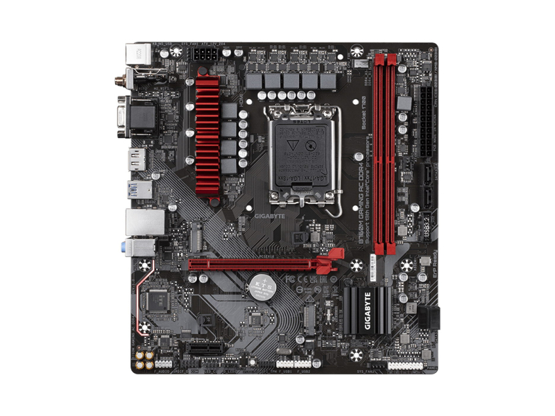 B760M GAMING AC DDR4  Материнская плата GIGABYTE B760M GAMING AC DDR4/ microATX/ Intel Celeron/ Pentium 12/ 13/ 14th Gen/ B760 LGA1700/ 2xDIMM DDR4 3200 MHz/ 4xSATA 6G/ 2xM.2/ PCI-E Gen4 x16/ Wi-Fi/ BT/ 12xUSB/ HDMI/ DP/ RJ45