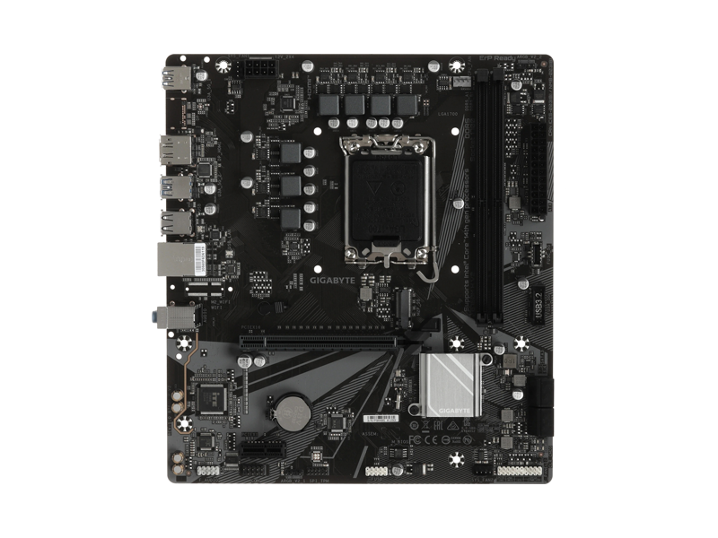 B760M H V2  Материнская плата GIGABYTE B760M H V2/ microATX/ Intel Celeron/ Pentium Gold/ Core 12/ 13/ 14th Gen/ 2xDIMM DDR5 4800 MHz/ B760 LGA1700/ 4xSATA 6G/ M.2 2280/ PCI-E Gen3/ PCI-E Gen4 x16/ 11xUSB/ USB-C/ HDMI/ DP/ RJ45