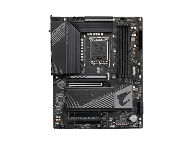 B760 AORUS ELITE AX  Материнская плата GIGABYTE B760 AORUS ELITE AX/ ATX/ Intel Celeron/ Pentium Gold/ Core 12/ 13/ 14 th Gen/ 4xDIMM DDR5 4800 MHz/ B760 LGA1700/ 4xSATA 6G/ 2xPCI-E Gen3/ PCI-E Gen4 x16/ 3xM.2 22110/ 2280/ Wi-Fi/ BT/ 15xUSB/ USB-C/ HDMI/ DP/ RJ45