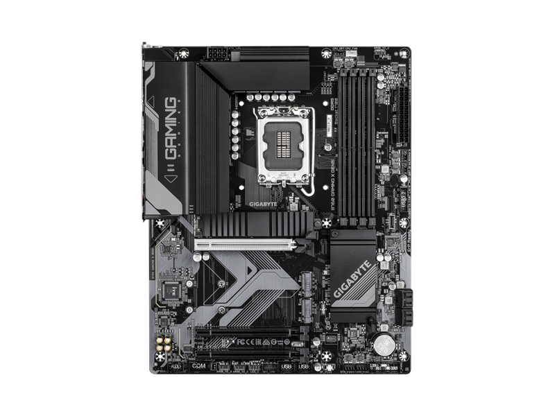 B760 GAMING X GEN5  Материнская плата Gigabyte B760 GAMING X GEN5/ ATX/ Intel Core/ Petium/ Celeron 12/ 13/ 14th Gen/ B760 LGA1700/ 4xDIMM DDR5 5600MHz max/ 4xSATA 6G/ 3xM.2 22110/ 2280/ 2xPCI-E Gen3 x16/ PCI-E Gen5 x16/ 13xUSB/ 2xUSB-C/ HDMI/ DP/ RJ45