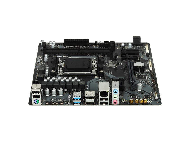 B840M H  Материнская плата GIGABYTE B840M H/ / microATX/ AMD Ryzren 7000/ 8000/ 9000/ 2xDIMM DDR5 5200 MHz/ B840 AM5/ 4xSATA 6G/ M.2 2280/ 2580/ PCI-E Gen3/ PCI-E Gen4 x4/ x8/ x16/ 12xUSB/ HDMI/ DP/ RJ45 2