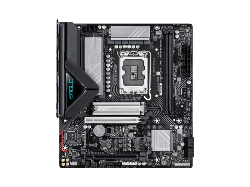 B860M EAGLE  Материнская плата GIGABYTE B860M EAGLE/ microATX/ / Intel Ultra/ B860 LGA1851/ 2xDIMM DDR5 6400 MHz/ 4xSATA 6G/ M.2 PCI-E Gen4 x2/ x4/ M.2 PCI-E Gen5 x2/ x4/ PCI-E Gen4 x4/ x16/ PCI-E Gen5 x16/ 7xUSB 2.0/ 5xUSB 3.2 Gen1/ USB 3.2 Gen1 Type-C/ HDMI/ DP/ RJ4