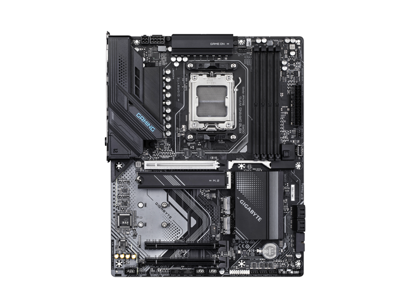 X870 GAMING WIFI6  Материнская плата GIGABYTE X870 GAMING WIFI6/ ATX/ AMD Ryzen 7000/ 8000/ 9000/ 4xDIMM DDR5 5200 MHz/ X870 AM5/ 4xSATA 6G/ 3xM.2 25110/ 22110/ 2580/ 2280/ 2xPCI-E Gen3/ PCI-E Gen4 x4/ x8/ PCI-E Gen5 x16/ Wi-Fi/ BT/ 18xUSB/ 3xUSB-C/ HDMI/ DP/ RJ45