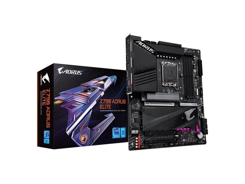 Z790 AORUS ELITE  Материнская плата Gigabyte Z790 AORUS ELITE/ ATX/ Intel Celeron/ Pentium Gold 12/ 13/ 14th/ Z790 LGA1700/ 4xDIMM DDR5 4800 MHz/ 6xSATA 6G/ 4xM.2/ PCI-E Gen3 x4/ PCI-E Gen4 x4/ PCI-E Gen5 x16/ 17xUSB/ HDMI/ DP/ RJ45