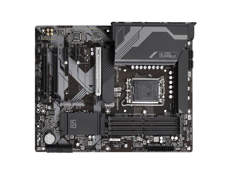 Z790 UD  Материнская плата Gigabyte Z790 UD/ ATX/ Intel Celeron/ Pentium 12/ 13/ 14th Gen/ Z790 LGA 1700/ 4xDIMM DDR5 4800 MHz/ 6xSATA 6G/ 3xM.2/ PCI-E Gen3/ PCI-E Gen4 x4/ PCI-E Gen5 x16/ 17xUSB/ HDMI/ DP/ RJ45