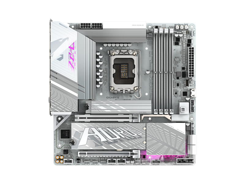 Z890M AORUS ELITE WIFI7 ICE  Материнская плата GIGABYTE Z890M AORUS ELITE WIFI7 ICE/ microATX/ Intel Ultra/ 4xDIMM DDR5 6400 MHz/ Z890 LGA1851/ 4xSATA 6G/ 3xM.2 2580/ 2280/ PCI-E Gen4 x4/ PCI-E Gen5 x16/ Wi-Fi/ BT/ 15xUSB/ USB-C/ HDMI/ DP/ RJ45