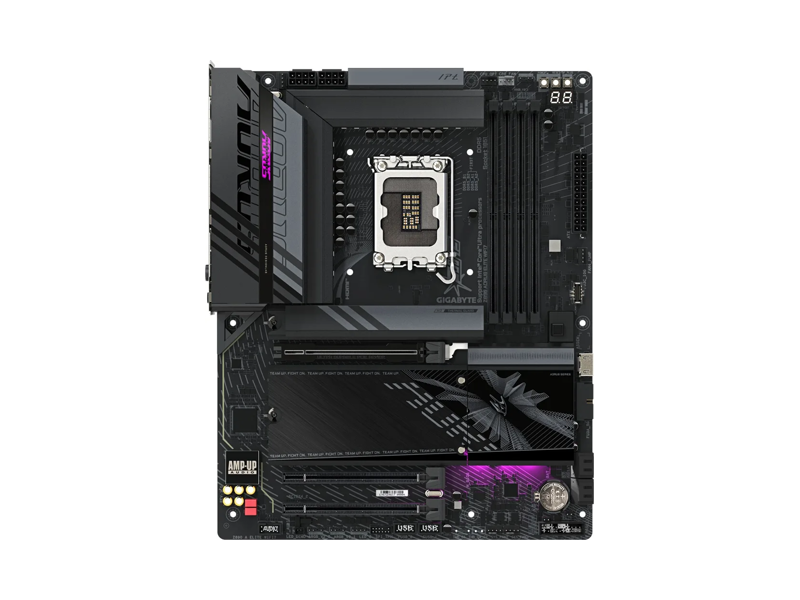 Z890 A ELITE WIFI7  Материнская плата/ Z890 A ELITE WIFI7/ ATX/ Intel Ultra/ 4xDIMM DDR5 6400 MHz/ Z890 LGA1851/ 4xSATA 6G/ 4xM.2 25110/ 22110/ 2580/ 2280/ 2xPCI-E Gen4 x4/ PCI-E Gen5 x16/ Wi-Fi/ BT/ 15xUSB/ USB-C/ HDMI/ RJ45