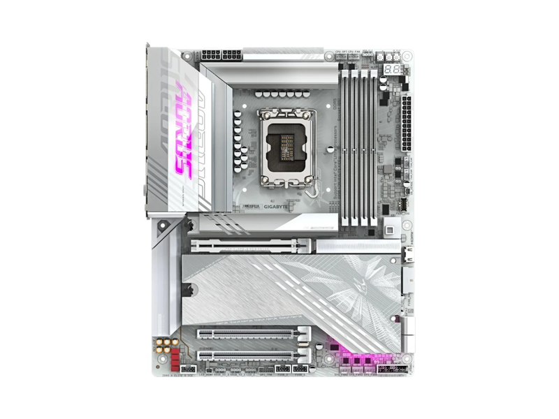 Z890 A ELITE X ICE  Материнская плата/ Z890 A ELITE X ICE/ ATX/ Intel Ultra/ 4xDIMM DDR5 6400 MHz/ Z890 LGA1851/ 4xSATA 6G/ 5xM.2 25110/ 22110/ 2580/ 2280/ PCI-E Gen4/ PCI-E Gen4 x4/ x16/ PCI-E Gen5 x16/ Wi-Fi/ BT/ 16xUSB/ 2xUSB-C/ HDMI/ RJ45
