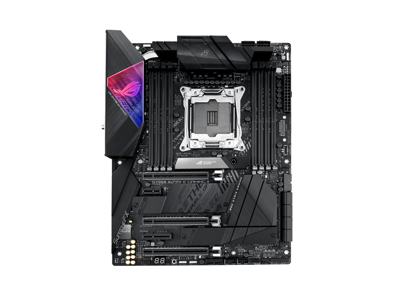 90MB11A0-M0UAY0  Материнская плата ASUS ROG STRIX X299-E GAMING II/ ATX/ Intel Core X/ 8xDIMM DDR4 2666 MHz/ X299 LGA2066/ 8xSATA 6G/ 3xM.2 2242/ 2260/ 2280/ 22110/ PCI-E Gen3 x4/ 3 x PCI-E Gen3 x16/ x8/ x4/ 3xPCI- Gen3 x8/ x16/ 3xPCI-E Gen3 x4/ x16/ Wi-FI/ BT/ 18xUSB/ US