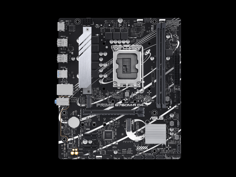 90MB1HA0-M0EAY0  Motherboard ASUS PRIME B760M-R D4, LGA1700, B760, 2*DDR4, HDMI, 4xSATA3 + RAID, M2, Audio, Gb LAN, USB 3.2, USB 2.0, mATX