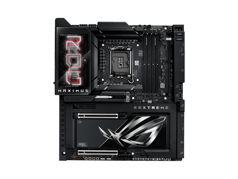 90MB1IA0-M0EAY0  ASUS ROG MAXIMUS Z890 EXTREME/ Intel Core Ultra / Z890/ 4xDIMM DDR5/ 6xM.2/ 4xSATA6G/ PCI-E 5.0 x4 и PCI-E 4.0 x4/ Wi-Fi/ 20xUSB/ HDMI