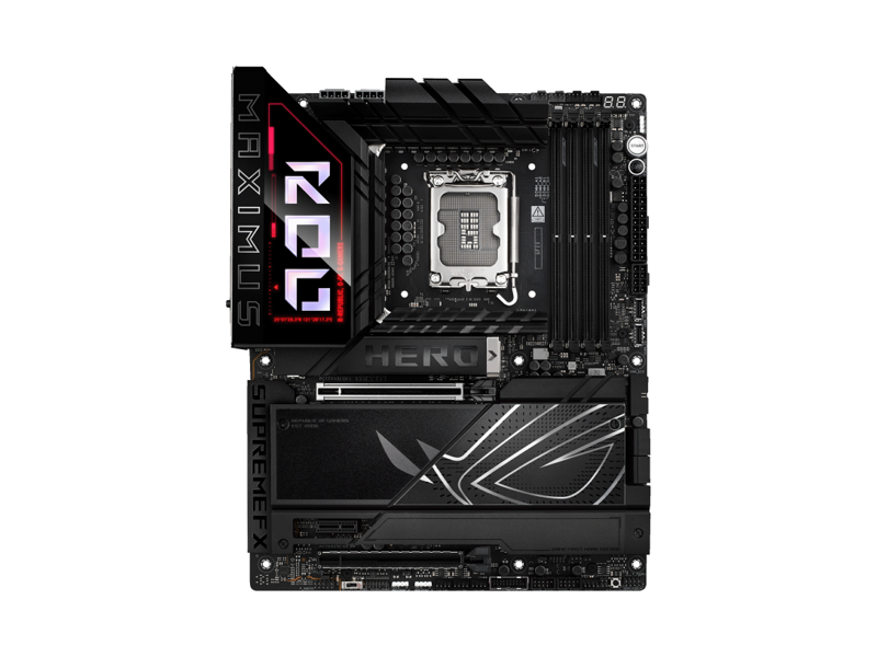 90MB1ID0-M0EAY0  Motherboard Asus ROG MAXIMUS Z890 HERO/ Z890/ Intel Core Ultra/ 4x DIMM DDR5/ 6xM.2 2242/ 2260/ 2280/ 22110 / 2xPCI-E/ 9xUSB/ 2xThunderbolt 4/ HDMI/ 2xRJ45