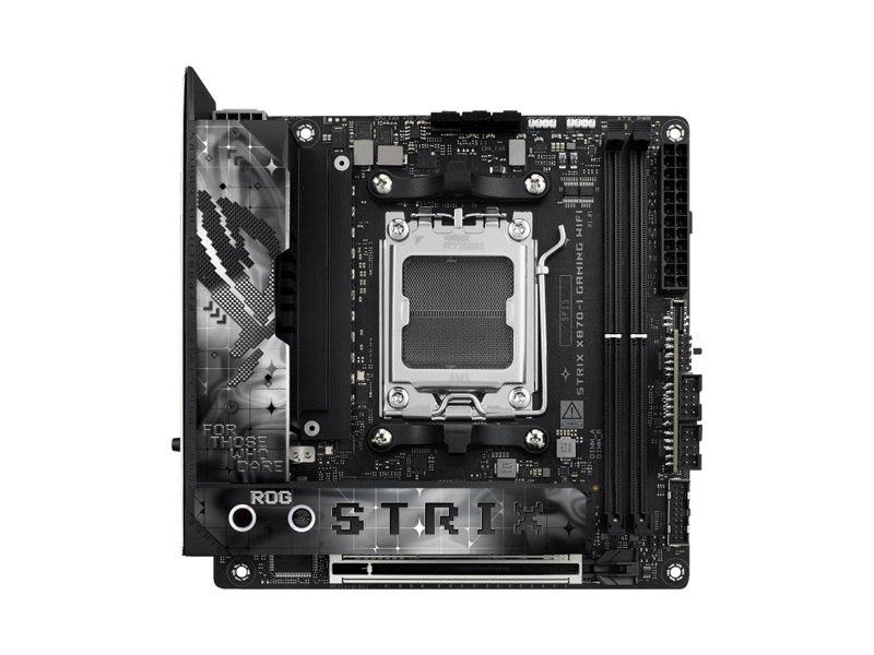 90MB1IW0-M0EAY0  ASUS ROG STRIX X870-I GAMING WIFI/ AMD Ryzen 7000/ 8000/ 9000/ AMD X870/ 2xDIMM DDR5/ 2xM.2/ 2xSATA6G/ PCI-E 5.0 x16/ PCI-E 4.0 x16/ Wi-Fi/ BT/ 13xUSB/ HDMI/ КО45