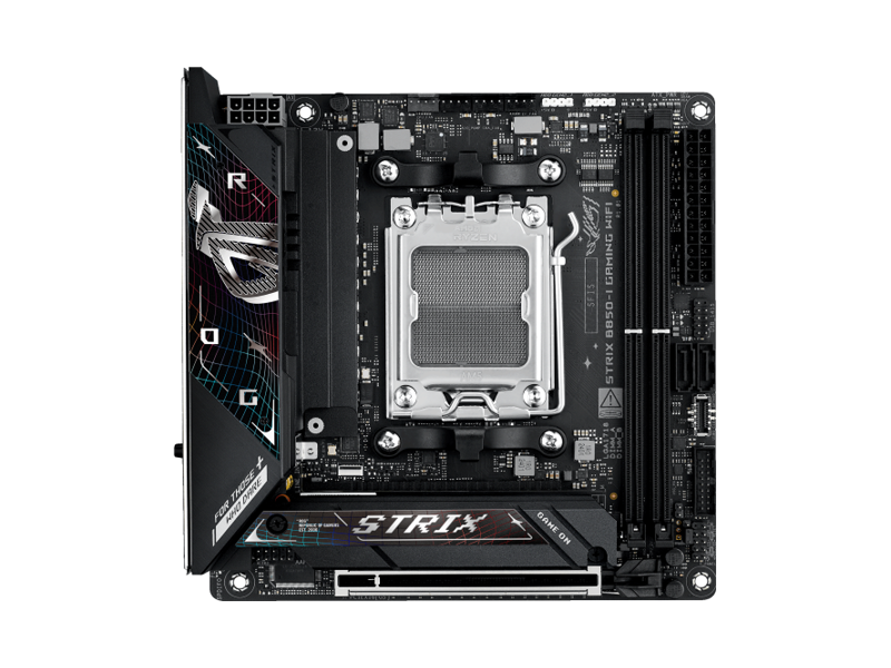90MB1K30-M0EAY0  Материнская плата ROG STRIX B850-I GAMING WIFI/ miniITX/ AMD Ryzen 7000/ 8000/ 9000/ B850 AM5/ 2xDIMM DDR5/ 2xSATA 6G/ 2xM.2 2242/ 2260/ 2280/ PCI-E Gen4 x16/ PCI-E Gen5 x16/ Wi-Fi/ BT/ 11xUSB/ HDMI/ RJ45
