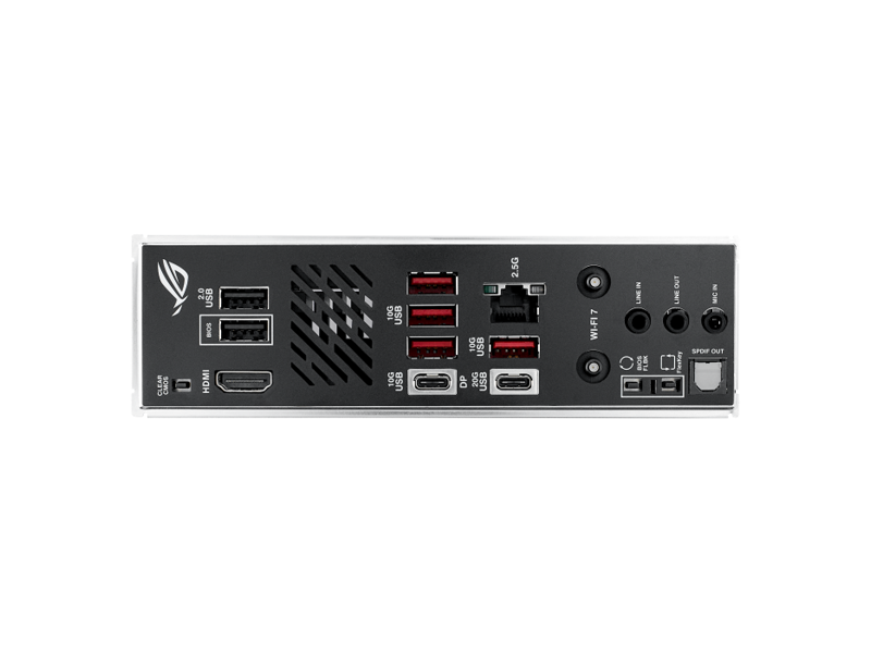 90MB1K30-M0EAY0  Материнская плата ROG STRIX B850-I GAMING WIFI/ miniITX/ AMD Ryzen 7000/ 8000/ 9000/ B850 AM5/ 2xDIMM DDR5/ 2xSATA 6G/ 2xM.2 2242/ 2260/ 2280/ PCI-E Gen4 x16/ PCI-E Gen5 x16/ Wi-Fi/ BT/ 11xUSB/ HDMI/ RJ45 1
