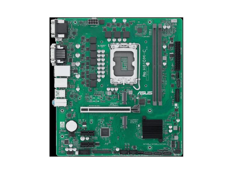 90MB1KHP-M0EAYC  Материнская плата ASUS PRO H810M-C-CSM/ microATX/ Intel Ultra S2/ 2xDIMM DDR5/ H810 LGA1851/ 4xSATA 6G/ 2xM.2 2242/ 2260/ 2280/ 2xPCI-E Gen4/ PCI-E Gen5 x16/ 9xUSB/ USB-C/ HDMI/ DP/ DVI/ VGA Port/ RJ45