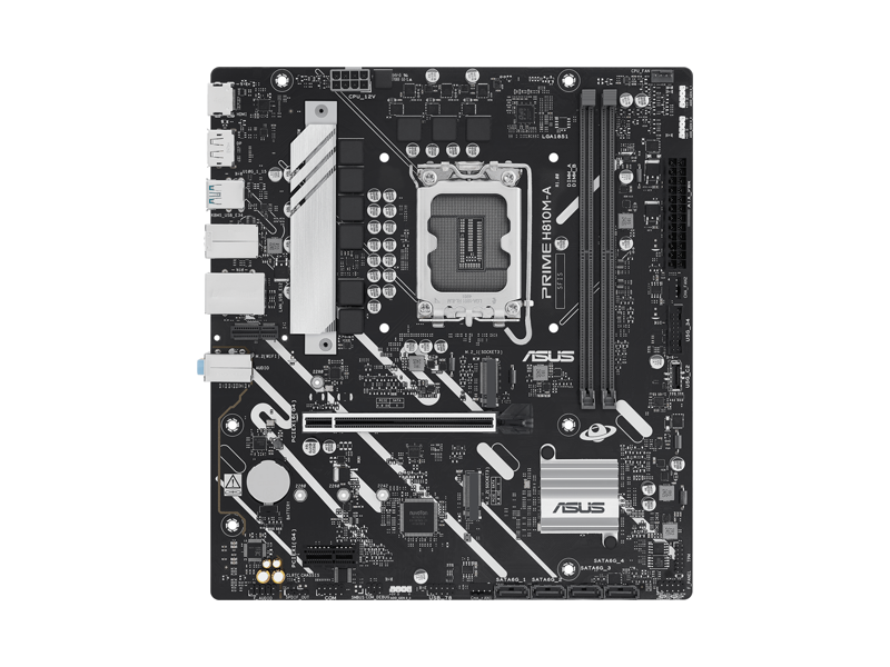 90MB1KK0-M0EAYC  Материнская плата ASUS PRIME H810M-A-CSM/ microATX/ Intel Ultra S2/ 2xDIMM DDR5 6400 MHz/ H810 LGA1851/ 4xSATA 6G/ 2xM.2 2242/ 2260/ 2280/ PCI-E Gen4/ PCI-E Gen4 x16/ 8xUSB/ USB-C/ HDMI/ DP/ RJ45