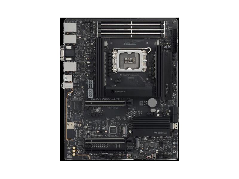 90MB1KV0-M0EAY0  Материнская плата ATX ASUS PRO WS W880-ACE SE/ ATX/ Intel Ultra S2/ 4xCUDIMM DDR5/ W880 LGA1851/ 8xSATA 6G/ 4xM.2 2242/ 2260/ 2280/ PCI-E Gen4 x4/ x16/ 2xPCI-E Gen5 x16/ 9xUSB/ 3xUSB-C/ HDMI/ VGA Port/ 2xIntel 2.5GB RJ45/ 1GB RJ45