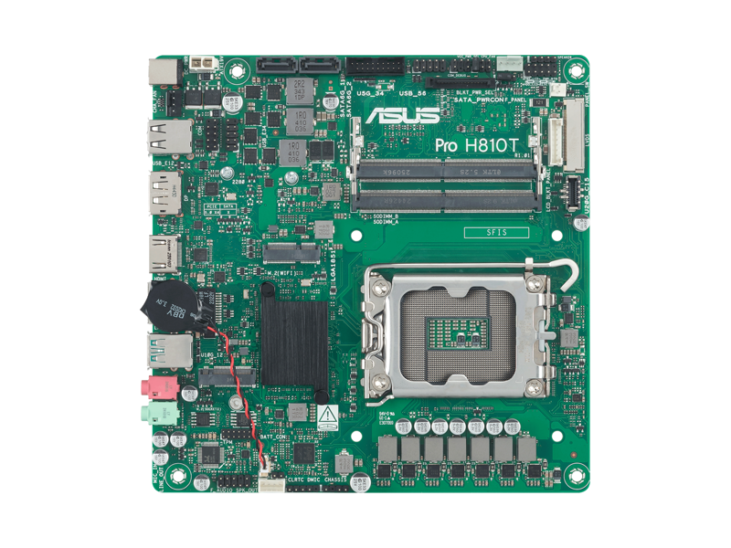 90MB1LGM-M0EAYC  Материнская плата ASUS PRO H810T-CSM/ microATX/ Intel Ultra S2/ 2xDIMM DDR5 7200 MHz max/ H810 LGA1851/ 4xSATA 6G/ 2xM.2 2242/ 2260/ 2280/ 2xPCI-E Gen4/ PCI-E Gen5 x16/ 7xUSB/ USB-C/ HDMI/ DP/ DVI/ VGA Port/ RJ45