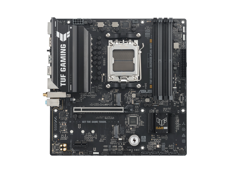 90MB1MZ0-M0EAY0  Материнская плата ASUS TUF GAMING A620AM-PLUS WIFI/ microATX/ AMD Ryzen 7000/ 8000/ 9000/ 4xDIMM DDR5/ A620 AM5/ 4xSATA 6G/ 2xM.2/ PCI-E Gen3/ PCI-E Gen4 x4/ x8/ x16/ Wi-Fi/ BT/ 8xUSB/ 2xUSB-C/ HDMI/ 2xDP/ RJ45