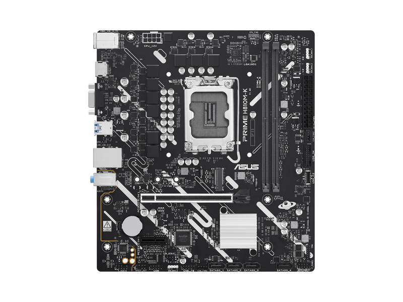 90MB1N10-M0EAY0  Материнская плата/ PRIME H810M-K/ microATX/ Intel Ultra S2/ 2xDIMM DDR5 7200 MHz/ H810 LGA1851/ 4xSATA 6G/ M.2 2242/ 2260/ 2280/ PCI-E Gen4/ PCI-E Gen4 x16/ 8xUSB/ USB-C/ HDMI/ VGA Port/ RJ45