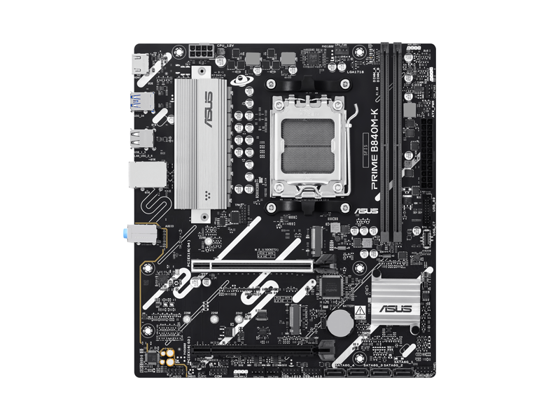90MB1PK0-M0EAY0  Материнская плата ASUS PRIME B840M-K/ microATX/ AMD Ryzen 7000/ 8000/ 9000/ 2xDIMM DDR5 8000 MHz/ B840 AM5/ 4xSATA 6G/ 2xM.2 2280/ PCI-E Gen3 x4/ x16/ PCI-E Gen4 x4/ x8/ x16/ PCI-E Gen4 x16/ 9xUSB/ USB-C/ HDMI/ RJ45