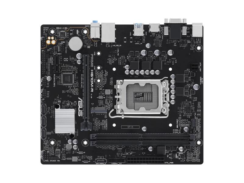 PRIME H610M-R-SI  Motherboard Asus PRIME H610M-R-SI, LGA1700, H610, 2*DDR5, D-sub+DVI+HDMI, SATA 6.0, M.2, USB 3.2, mATX; 90MB1GL0-M0ECY0