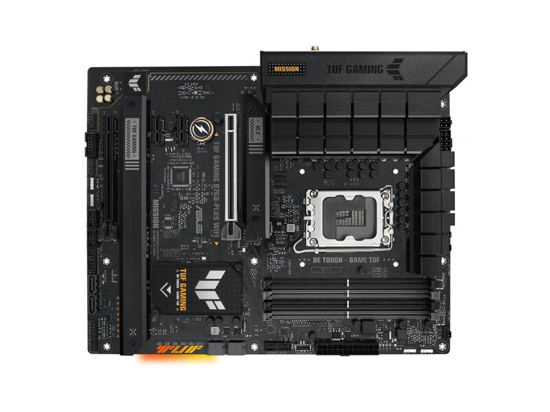 TUF GAMING B760-PLUS WIFI  ASUS TUF GAMING B760-PLUS WIFI Intel Core 12th/ 13th/ 14th/ Pentium Gold/ Celeron Intel B760 ATX Ret 4xDIMM DDR5 3x PCIe 3.0 Wi-Fi BT 13xUSB DP HDMI RJ45