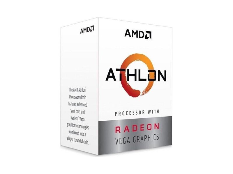 YD220GC6FBBOX  AMD CPU Desktop Athlon 220GE 2C/ 4T (3.4GHz, 100MHz, AM4) Box, Radeon Vega3