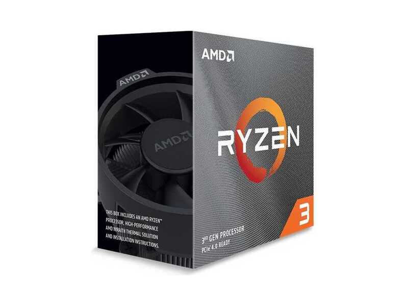 100-100000159BOX  AMD CPU Desktop Ryzen 3 3100 4C/ 8T (3.6/ 3.9GHz Boost, 18MB, 65W, AM4) BOX