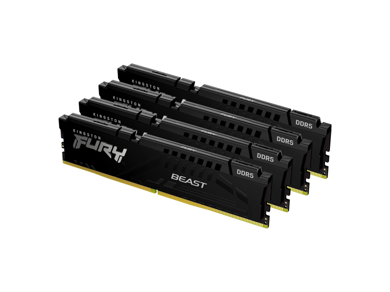 KF552C40BBK4-64  Kingston DIMM DDR5 64GB Kit(4x16GB) 5200MHz (PC5-41600)Fury Beast Black RTL Gaming с радиатором Ret 1.25V