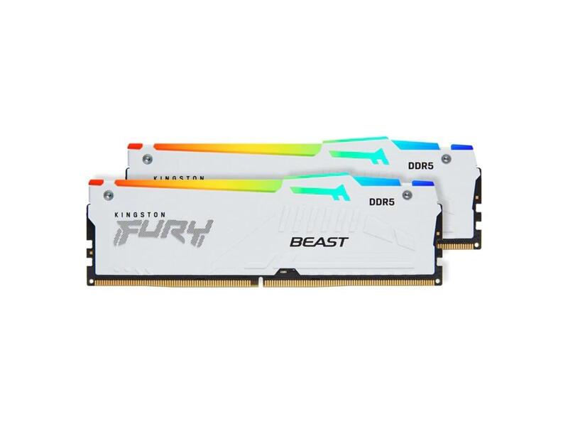 KF556C36BWEAK2-64  Kingston DIMM DDR5 64GB Kit(2x32GB) 5600MHz(PC5-44800) FURY Beast White RGB EXPO