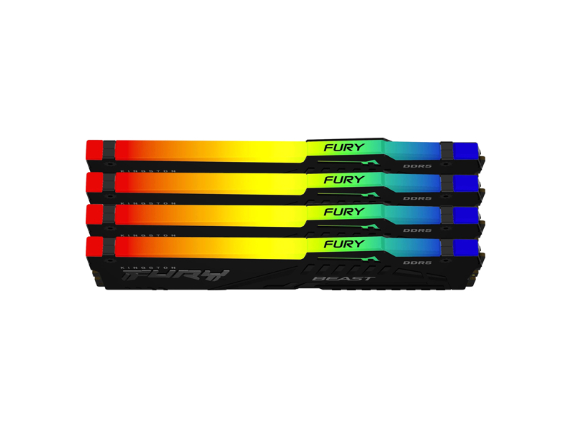 KF556C40BBAK4-64  Kingston DIMM DDR5 64GB Kit 4x16GB 5600 MHz (PC5-44800) FURY Beast Black RGB XMP