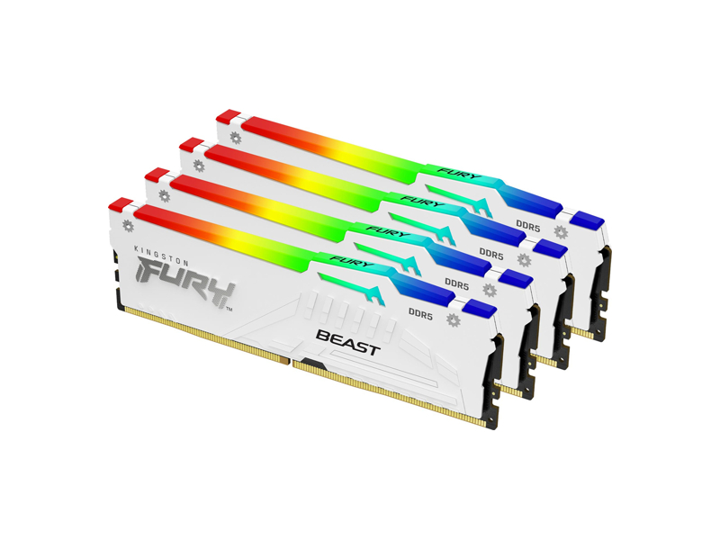 KF556C40BWAK4-64  Kingston DIMM DDR5 64GB Kit 4x16GB 5600 MHz (PC5-44800) FURY Beast White RGB XMP