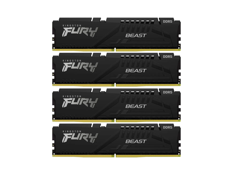 KF560C40BBK4-64  Kingston DDR5 DIMM 64GB Kit(4x16GB) 6000MHz (DDR5-48000) FURY Beast Black XMP 1.25V