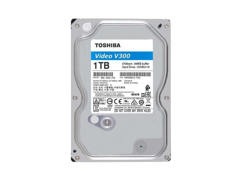 HDWU110UZSVA  HDD Video Toshiba HDWU110UZSVA Streaming V300 (3.5'', 1TB, 64Mb, 5700rpm, SATA6G)