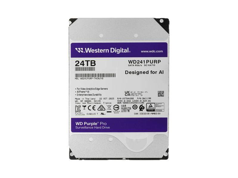 WD241PURP  HDD WD Surveillance Purple Pro 24TB 3.5'' SATA 6G 7200rpm 512MB