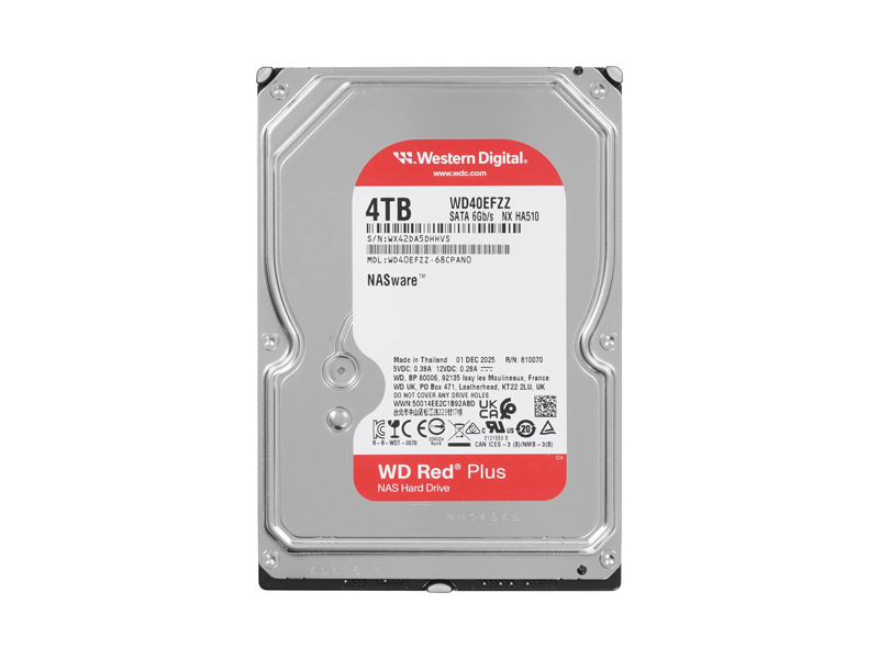WD40EFZZ  HDD WD Red Plux 4TB 3.5'' SATA 6G 5400rpm 128MB