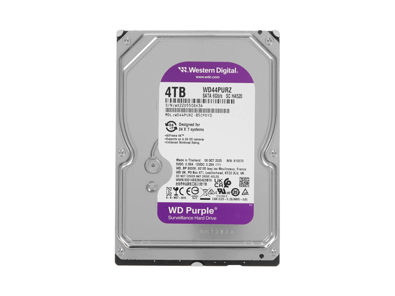 WD44PURZ  HDD WD Purple Surveillancer 4TB 3.5'' SATA 6G 5400rpm 128MB