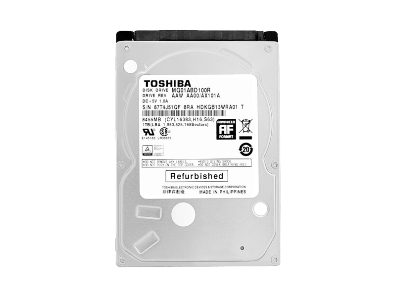 MQ01ABD100  HDD Toshiba MQ01ABD100 (2.5'', 1TB, 8Mb, 5400rpm, SATAII )